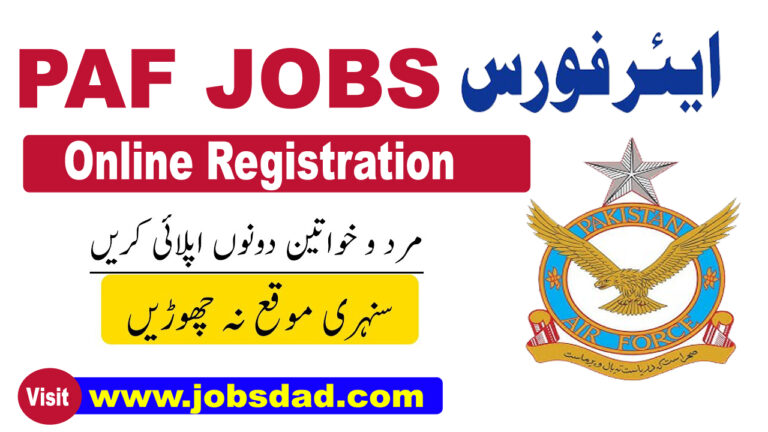 PAF Jobs 2025 - Pakistan Air Force: Online Registration 